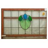 FRENCH ART NOUVEAU STAINED GLASS PANEL