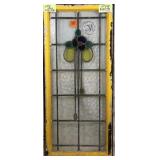 FRENCH ART NOUVEAU STAINED GLASS PANEL