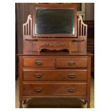 ENGLISH WALNUT MIRRORED VANITY