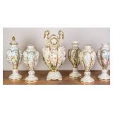 SIX ITALIAN CAPODIMONTE PORCELAIN VASES