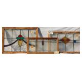 TWO CONTINENTAL STAINED GLASS PANELS