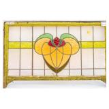 FRENCH ART NOUVEAU STAINED GLASS PANEL