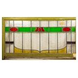 CONTINENTAL STAINED GLASS PANEL