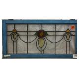FRENCH ART NOUVEAU STAINED GLASS PANEL