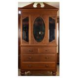 19TH C. FRENCH MAHOGANY MIRRORED LINEN PRESS