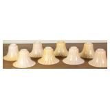 8 GOLD STRIPE FLUTED GLASS LAMP SHADES