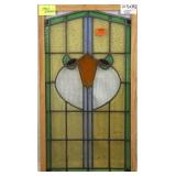 ANTIQUE IRISH STAINED GLASS PANEL