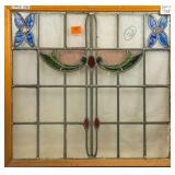 FRENCH ART NOUVEAU STAINED GLASS PANEL