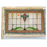 FRENCH ART NOUVEAU STAINED GLASS PANEL