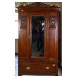 FRENCH ART NOUVEAU MAHOGANY ARMOIRE