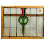 CONTINENTAL STAINED GLASS PANEL