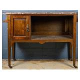FRENCH OAK MARBLE TOP WASHSTAND