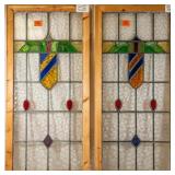 TWO CONTINENTAL STAINED GLASS PANELS