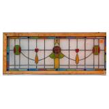 FRENCH ART NOUVEAU STAINED GLASS PANEL