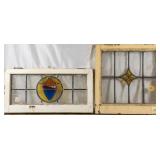 TWO ANTIQUE CONTINENTAL STAINED GLASS PANELS