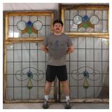 PAIR OF ANTIQUE FRENCH STAINED GLASS WINDOW