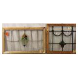 TWO ANTIQUE CONTINENTAL STAINED GLASS PANELS