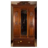 FRENCH ART NOUVEAU MAHOGANY ARMOIRE
