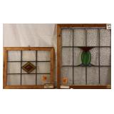 TWO ANTIQUE CONTINENTAL STAINED GLASS PANELS