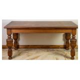 ENGLISH OAK PARQUETRY DRAW LEAF TABLE