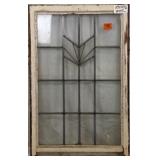 ENGLISH ART DECO LEADED GLASS PANEL