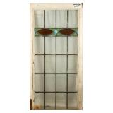 FRENCH ART NOUVEAU STAINED GLASS PANEL