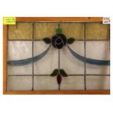 FRENCH ART NOUVEAU STAINED GLASS PANEL