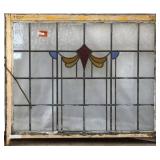ANTIQUE CONTINENTAL STAINED GLASS PANEL