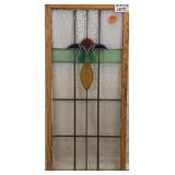 FRENCH ART NOUVEAU STAINED GLASS PANEL