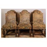 SET OF 6 JACOBEAN REVIVAL STYLE OAK DINING CHAIRS