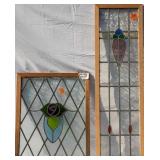 TWO ANTIQUE CONTINENTAL STAINED GLASS PANELS