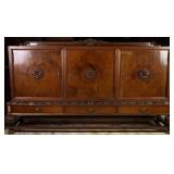 MONUMENTAL FRENCH MAHOGANY CARVED CONSOLE