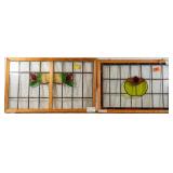 TWO CONTINENTAL STAINED GLASS PANELS