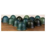 13 BLUE & GREEN GLASS MURANO STYLE LAMP SHADES
