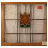 ANTIQUE ENGLISH STAINED GLASS PANEL