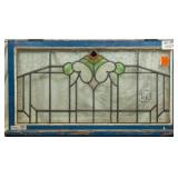 FRENCH ART NOUVEAU STAINED GLASS PANEL