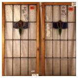 PAIR OF CONTINENTAL ART NOUVEAU STAINED GLASS PANE