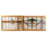 TWO CONTINENTAL STAINED GLASS PANELS