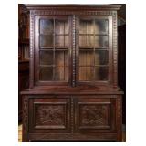 ENGLISH CARVED OAK BOOKCASE