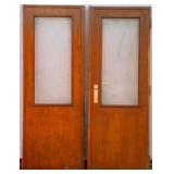 PAIR OF FRENCH ETCHED GLASS DOORS