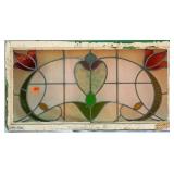 FRENCH ART NOUVEAU STAINED GLASS PANEL