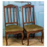 PAIR OF FRENCH OAK SIDE CHAIRS
