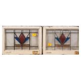 TWO CONTINENTAL ART DECO STAINED GLASS PANELS