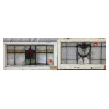 TWO ANTIQUE CONTINENTAL STAINED GLASS PANELS