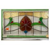 FRENCH ART NOUVEAU STAINED GLASS PANEL