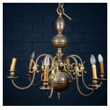 6-LIGHT BRASS CHANDELIER