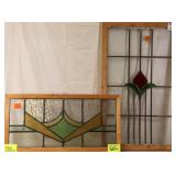 TWO ANTIQUE CONTINENTAL STAINED GLASS PANELS