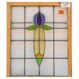 FRENCH ART NOUVEAU STAINED GLASS PANEL
