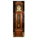 FRENCH OAK TALL CASE CLOCK