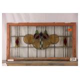 ANTIQUE CONTINENTAL STAINED GLASS PANEL
